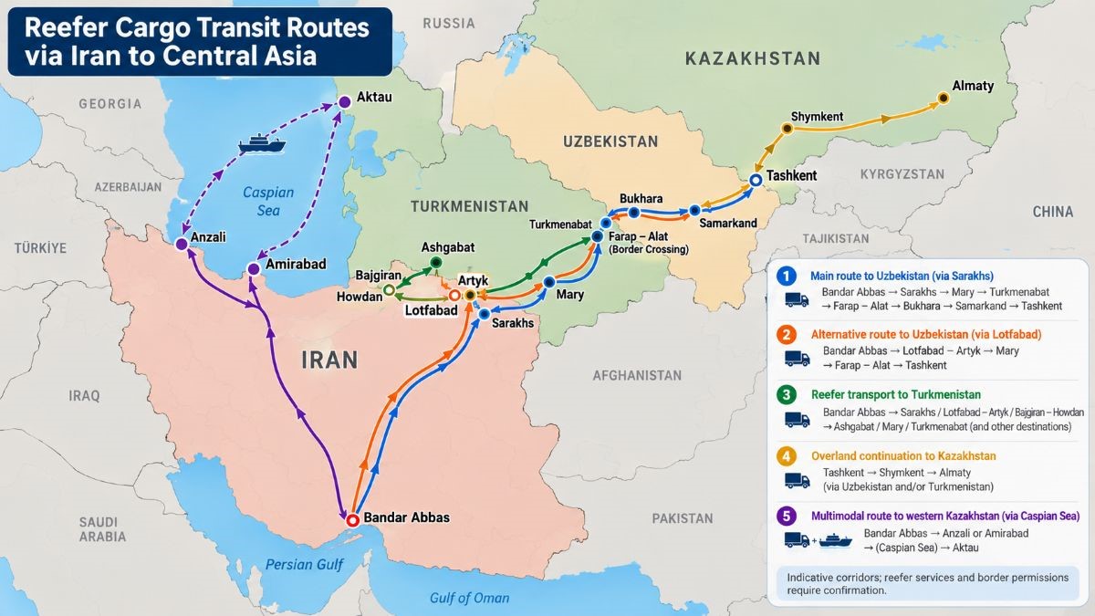 reefer cargo transit via Iran to Central Asia 2